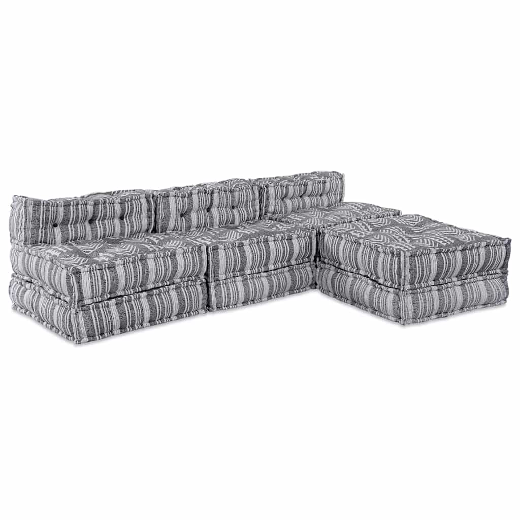 Modulární pohovka 4 pcs Světle šedá 70 x 70 x 56 cm textil