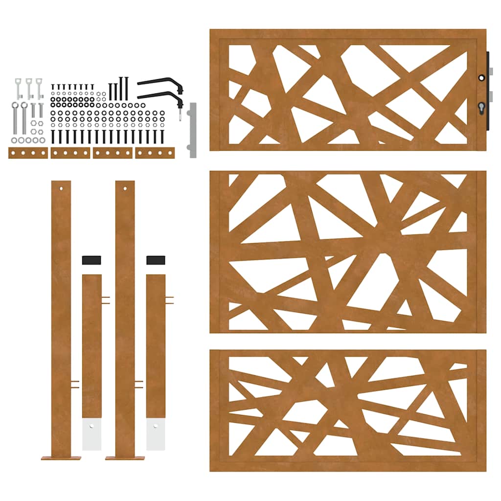 Zahradní branka 105x130 cm klimaticky odolný ocel design lehkou