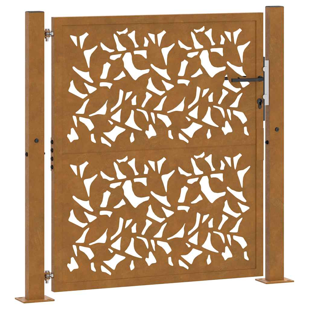 Zahradní branka 105x105 cm klimaticky odolný ocel design listů