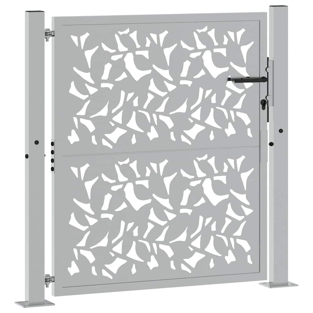 Zahradní branka 105x105 cm klimaticky odolný ocel design listů