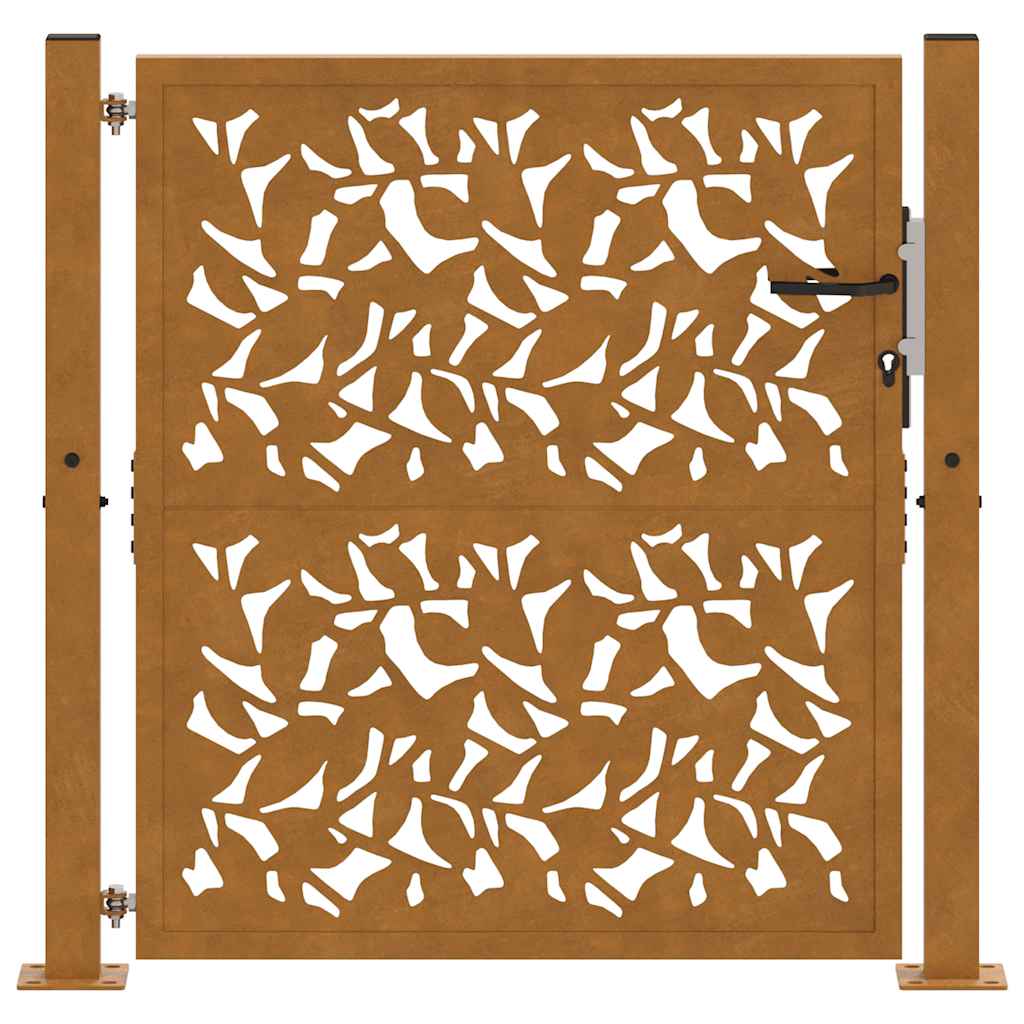 Zahradní branka 105x105 cm klimaticky odolný ocel design listů