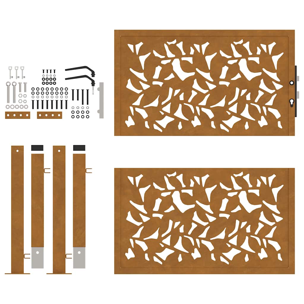 Zahradní branka 105x105 cm klimaticky odolný ocel design listů