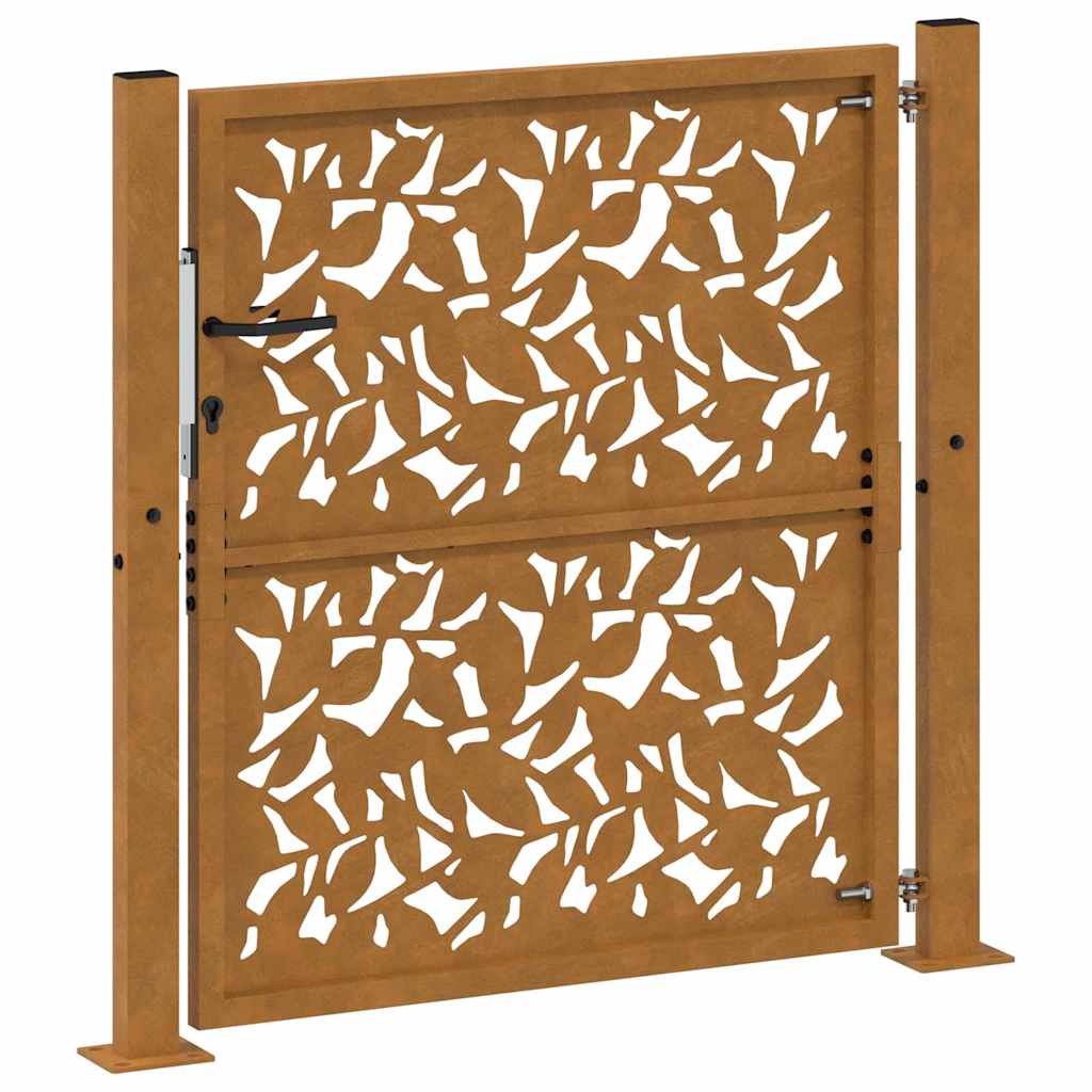 Zahradní branka 105x105 cm klimaticky odolný ocel design listů