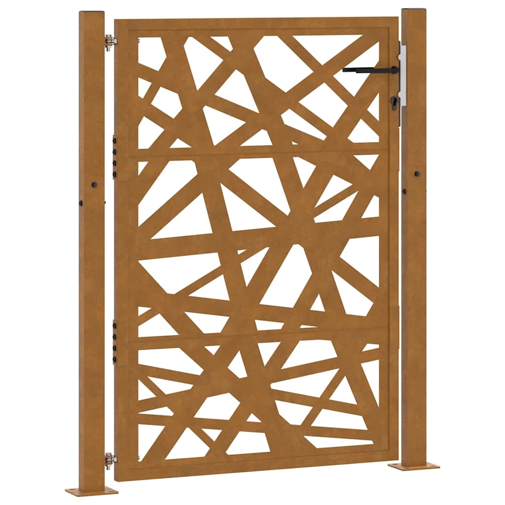 Zahradní branka 105x130 cm klimaticky odolný ocel design listů