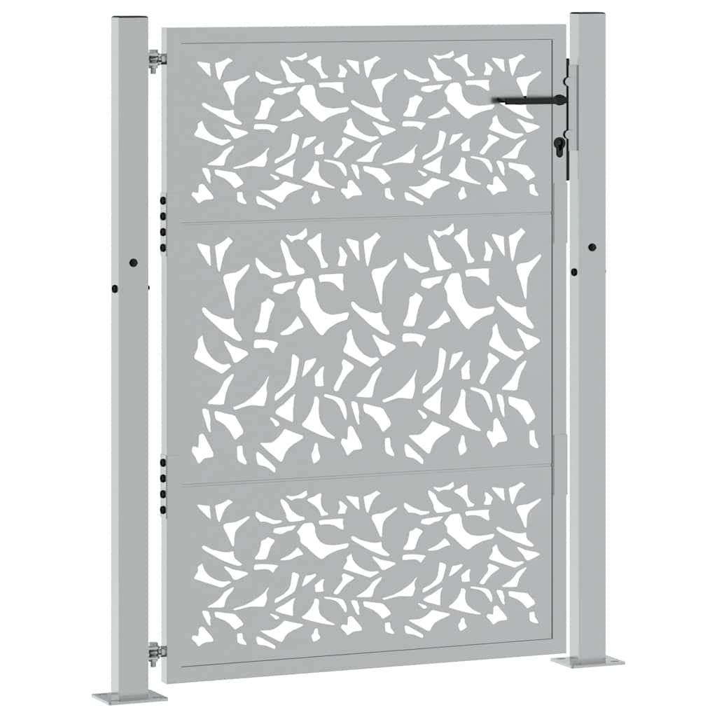 Zahradní branka 105x130 cm klimaticky odolný ocel design listů