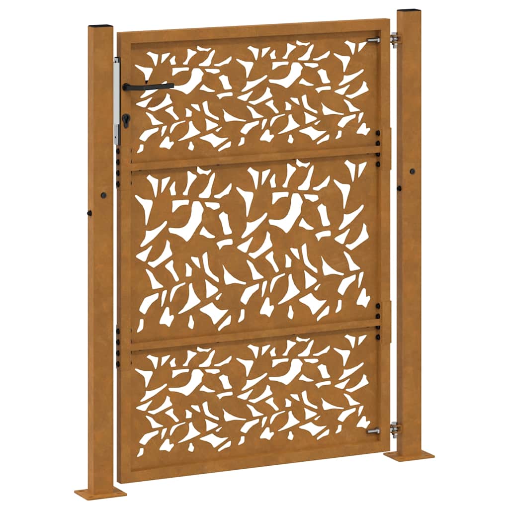 Zahradní branka 105x130 cm klimaticky odolný ocel design listů
