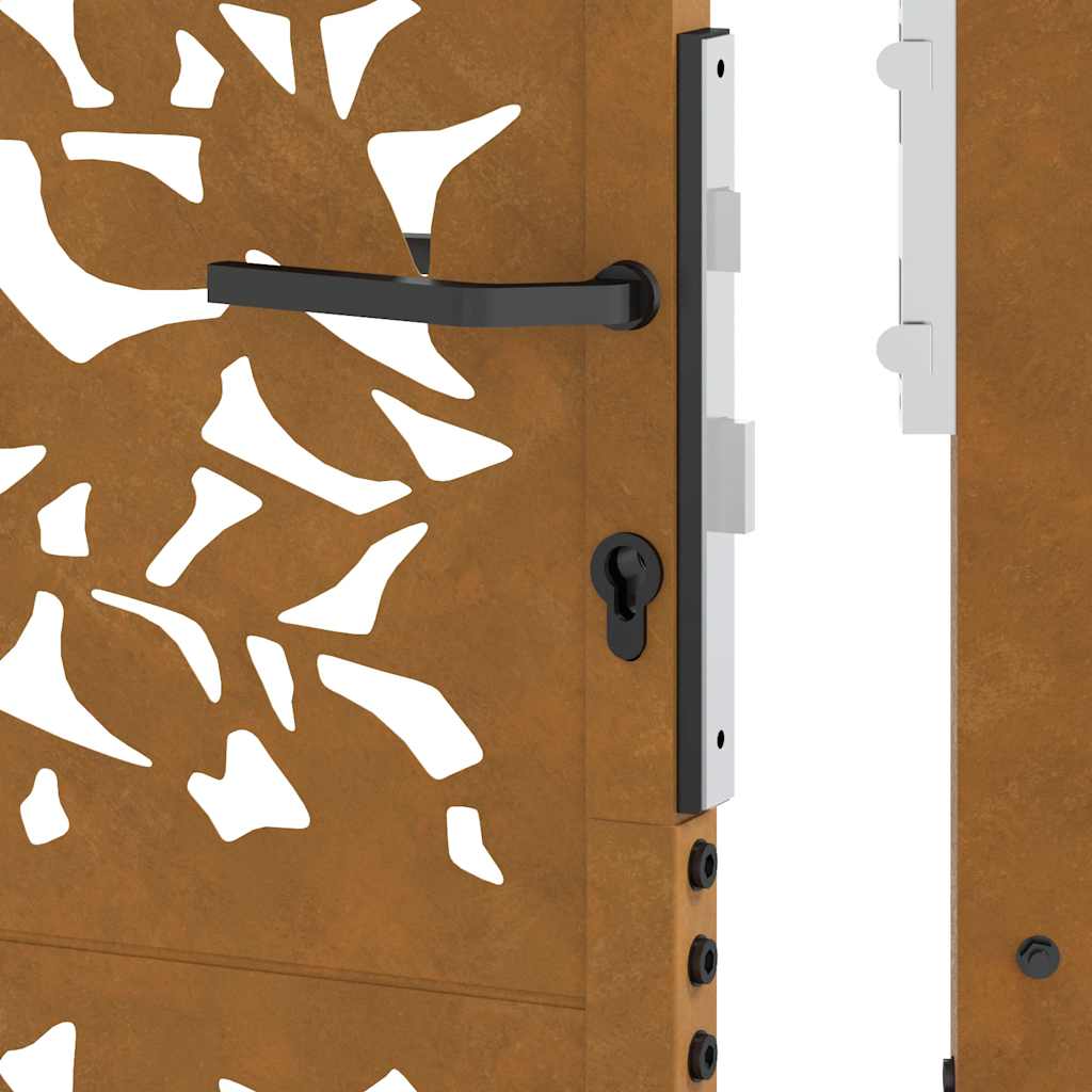 Zahradní branka 105x130 cm klimaticky odolný ocel design listů
