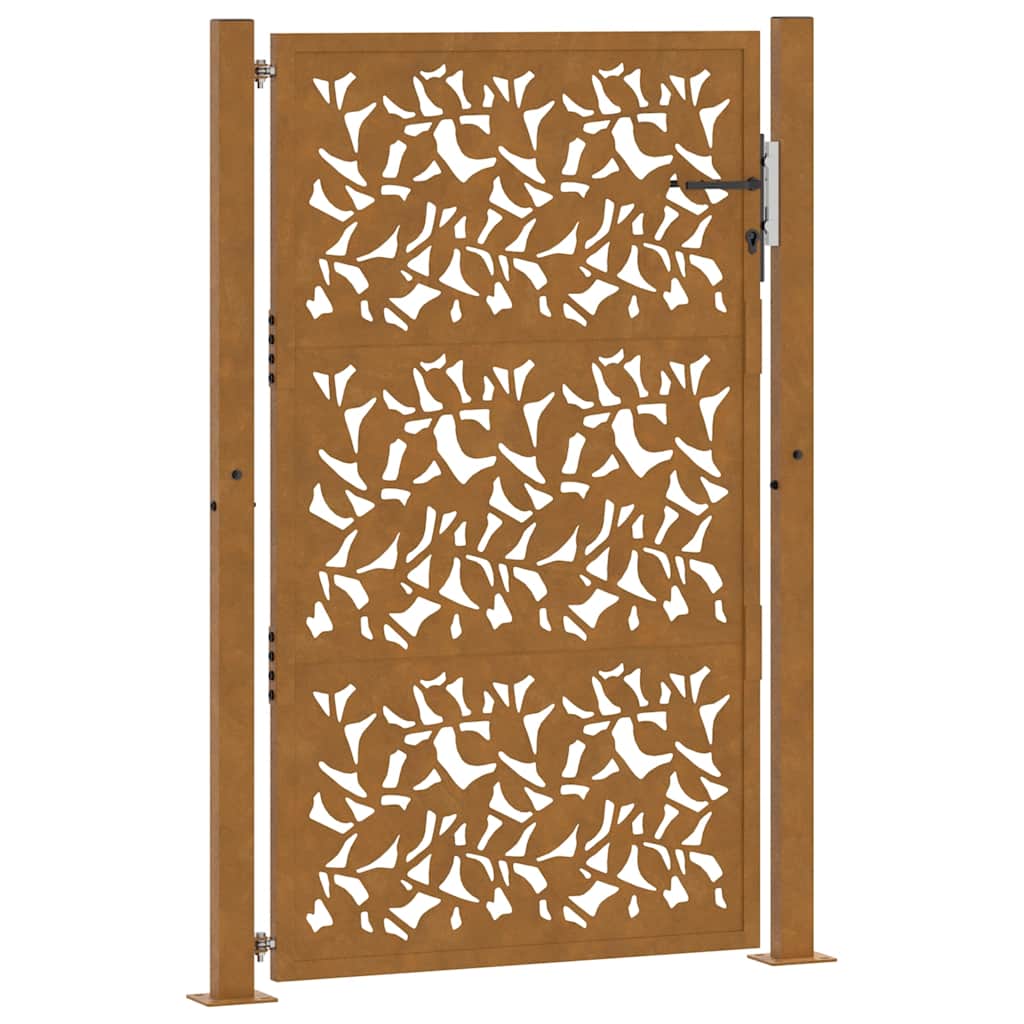 Zahradní branka 105x155 cm klimaticky odolný ocel design listů