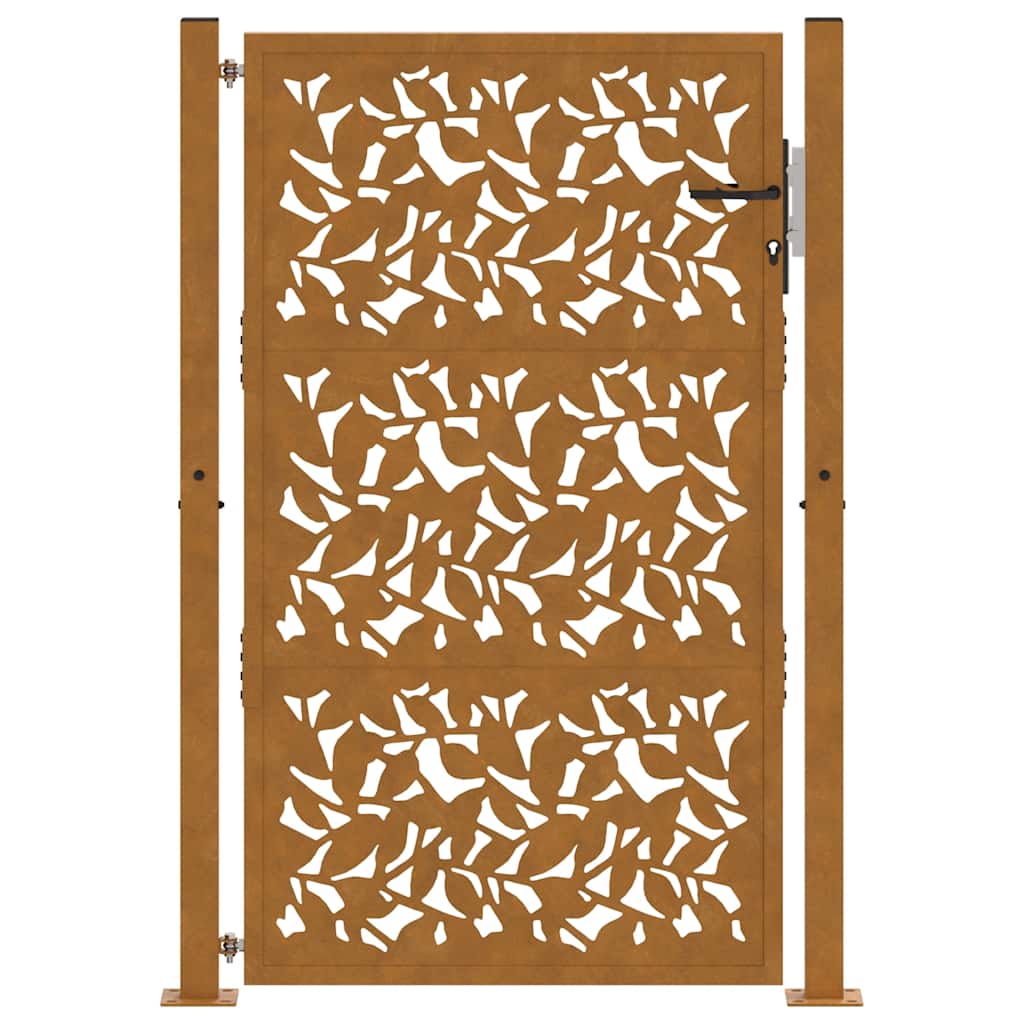 Zahradní branka 105x155 cm klimaticky odolný ocel design listů