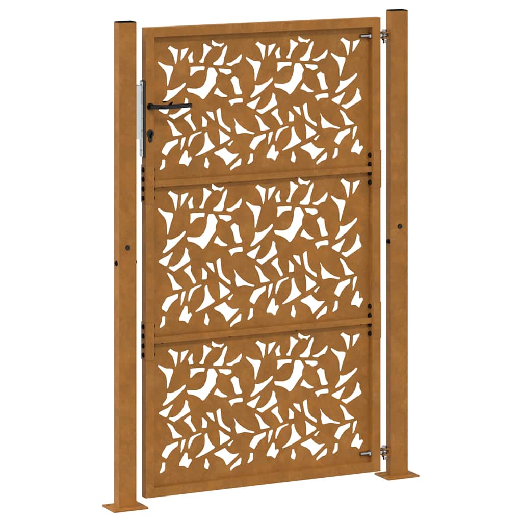 Zahradní branka 105x155 cm klimaticky odolný ocel design listů