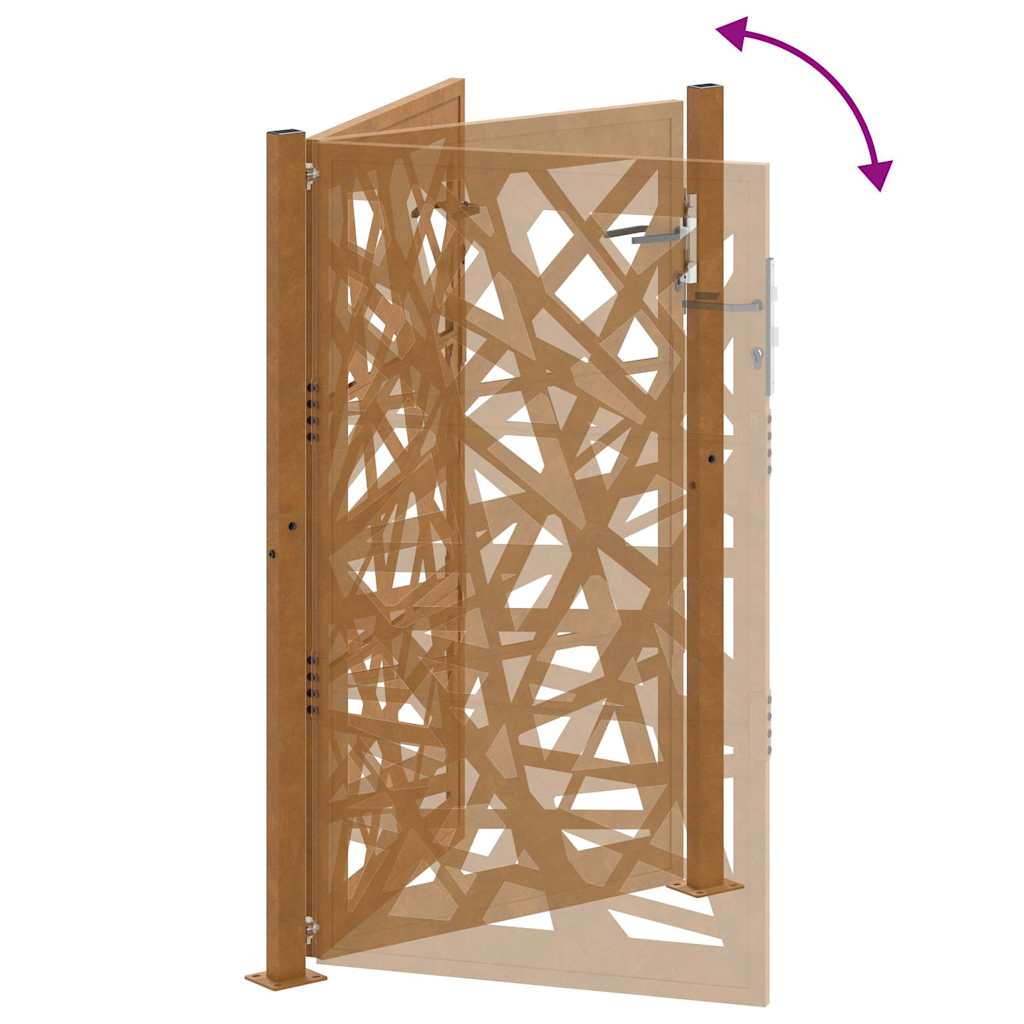 Zahradní branka 105x155 cm klimaticky odolný ocel design listů