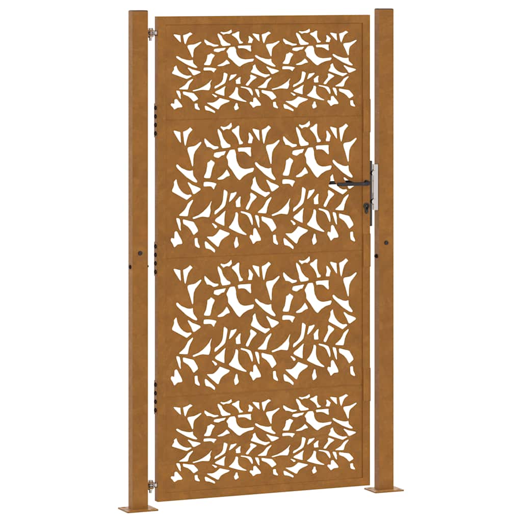 Zahradní branka 105x180 cm klimaticky odolný ocel design listů
