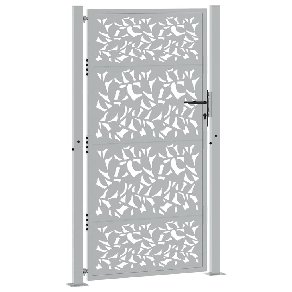 Zahradní branka 105x180 cm klimaticky odolný ocel design listů