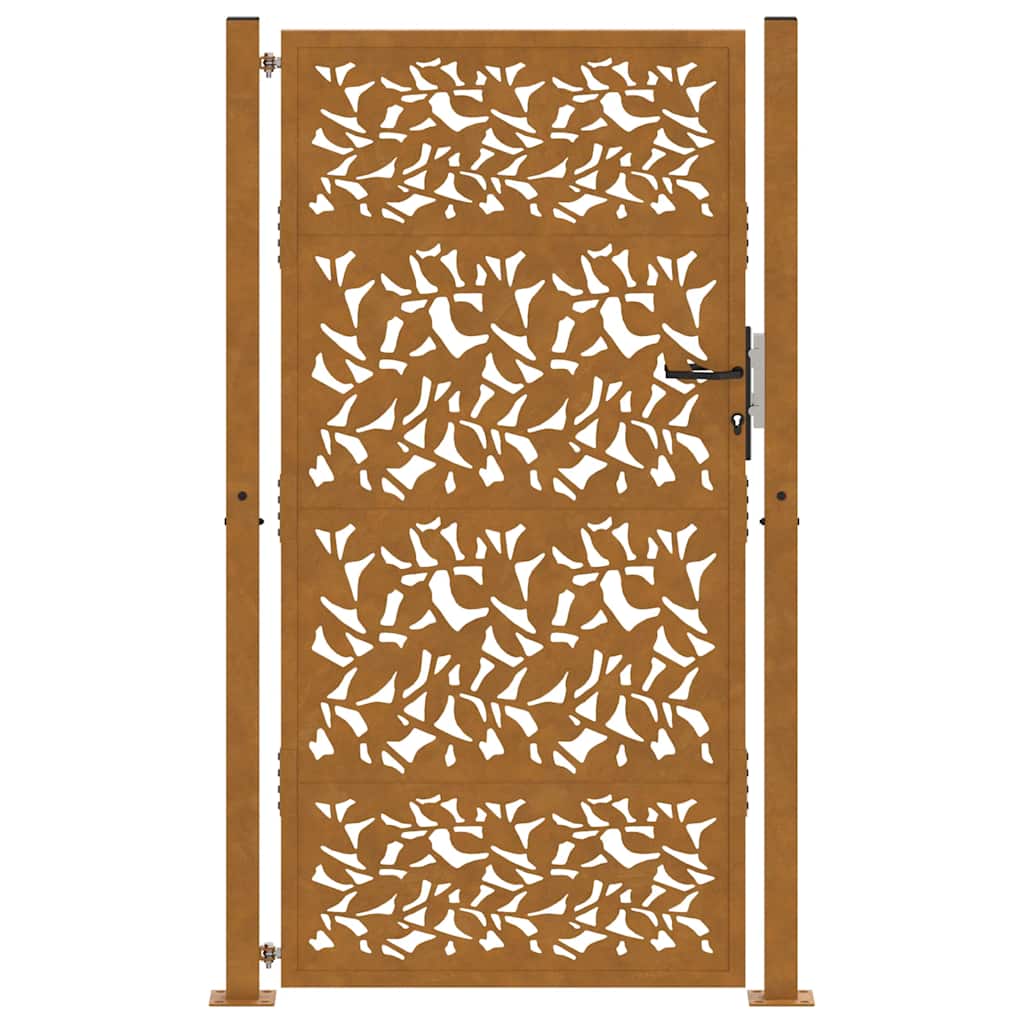 Zahradní branka 105x180 cm klimaticky odolný ocel design listů