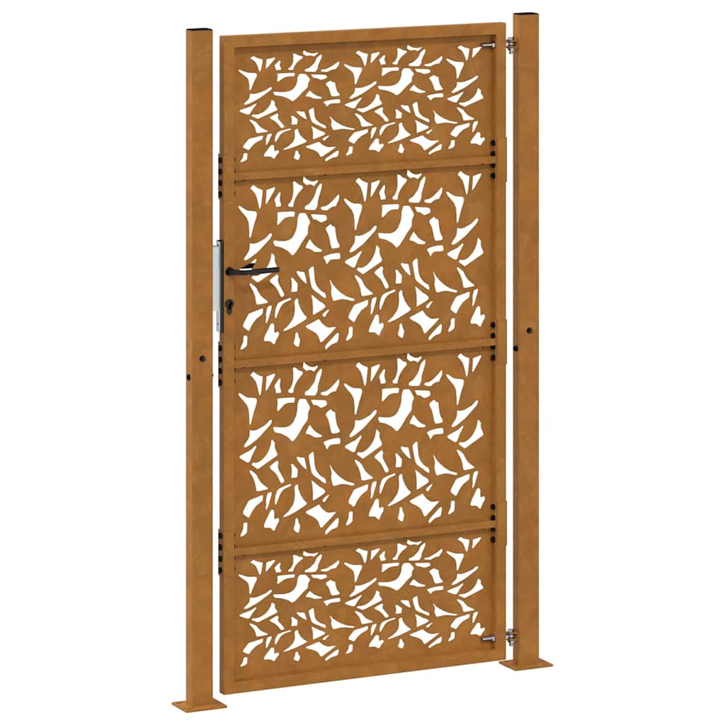 Zahradní branka 105x180 cm klimaticky odolný ocel design listů