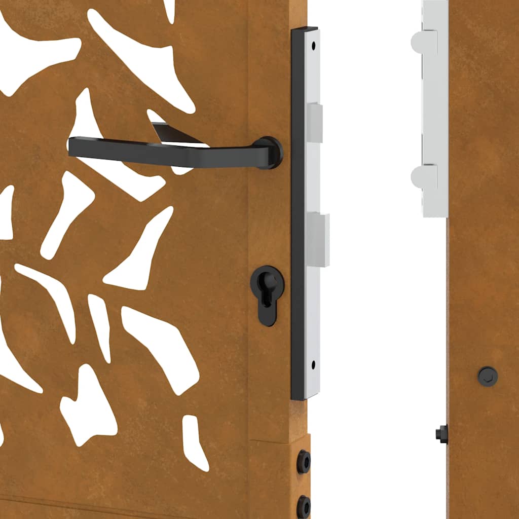Zahradní branka 105x180 cm klimaticky odolný ocel design listů
