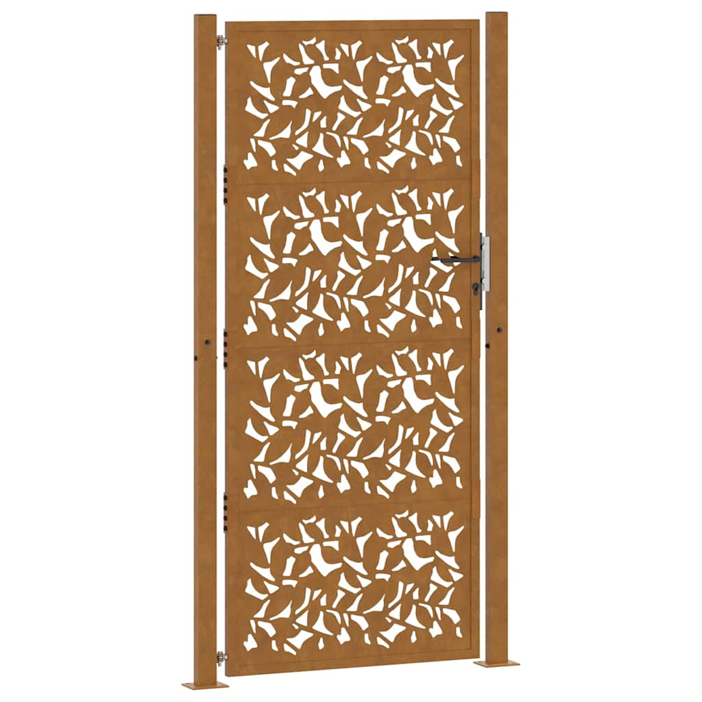 Zahradní branka 105x205 cm klimaticky odolný ocel design listů