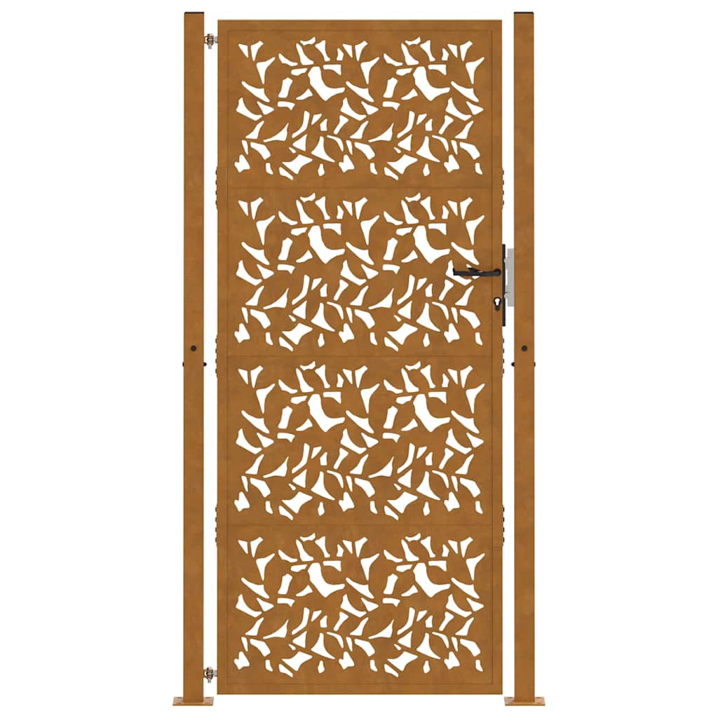 Zahradní branka 105x205 cm klimaticky odolný ocel design listů