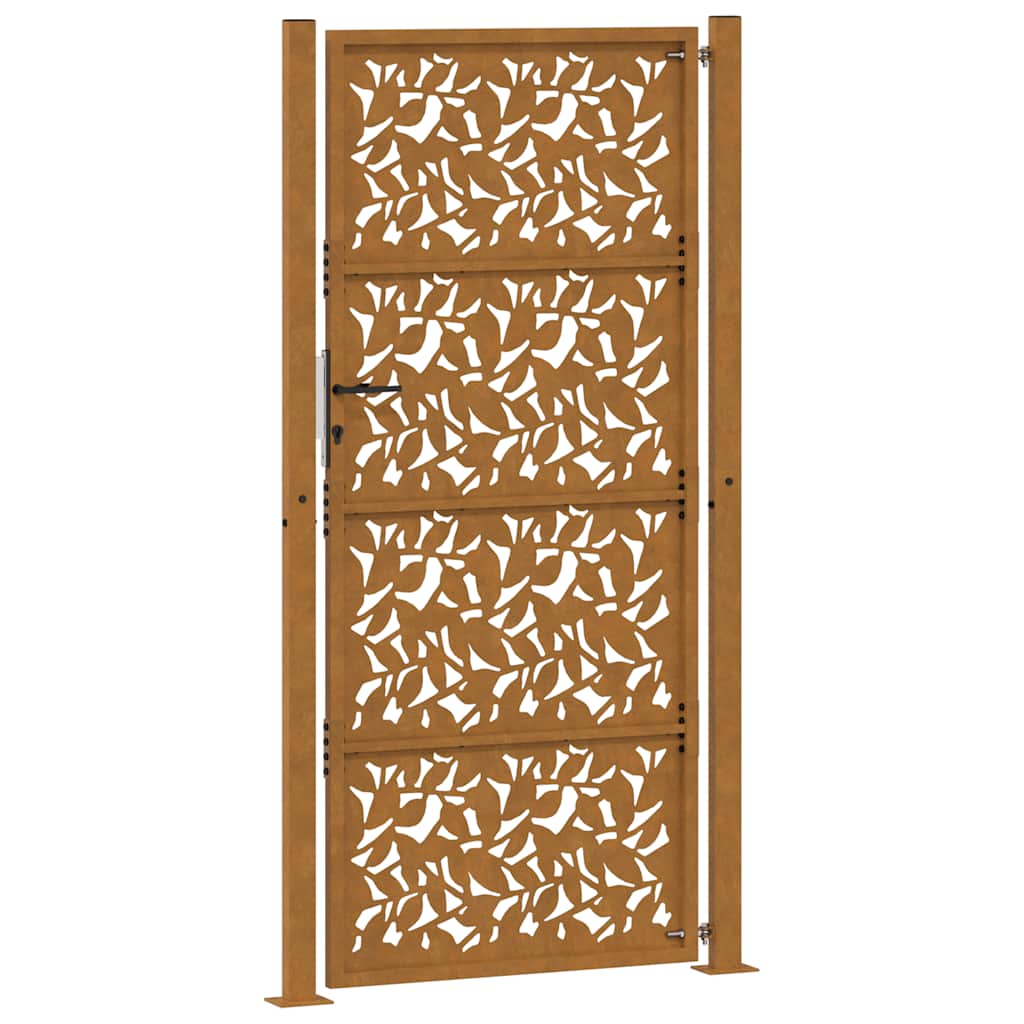Zahradní branka 105x205 cm klimaticky odolný ocel design listů