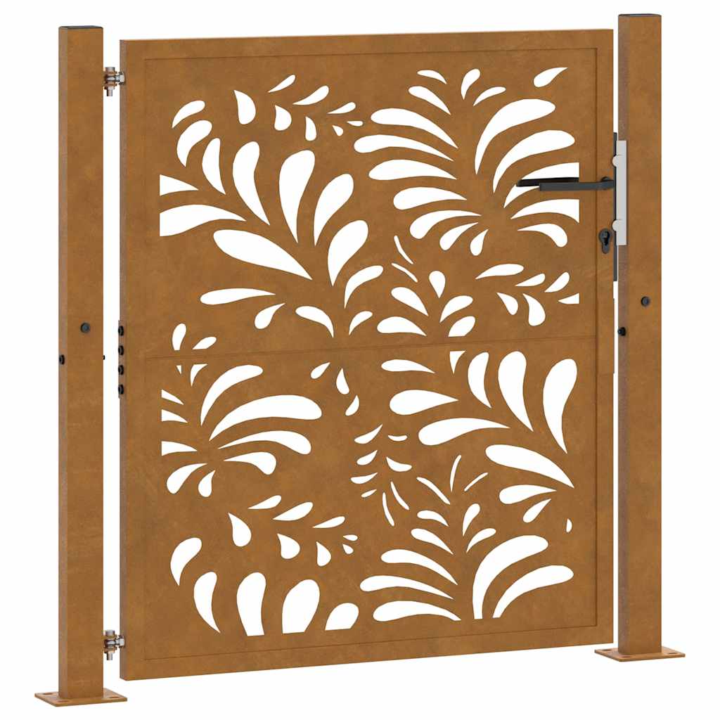 Zahradní branka 105x105cm klimaticky odolný ocel design vlnek
