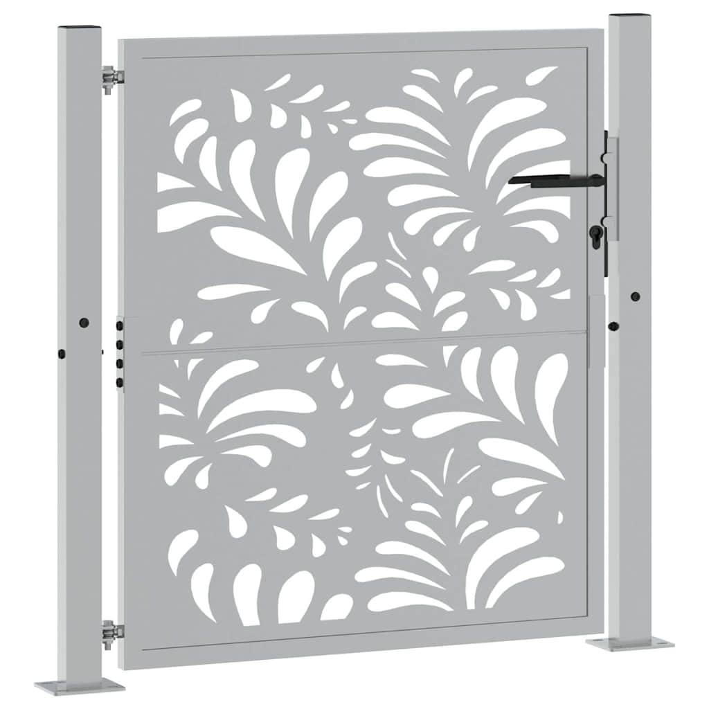 Zahradní branka 105x105cm klimaticky odolný ocel design vlnek
