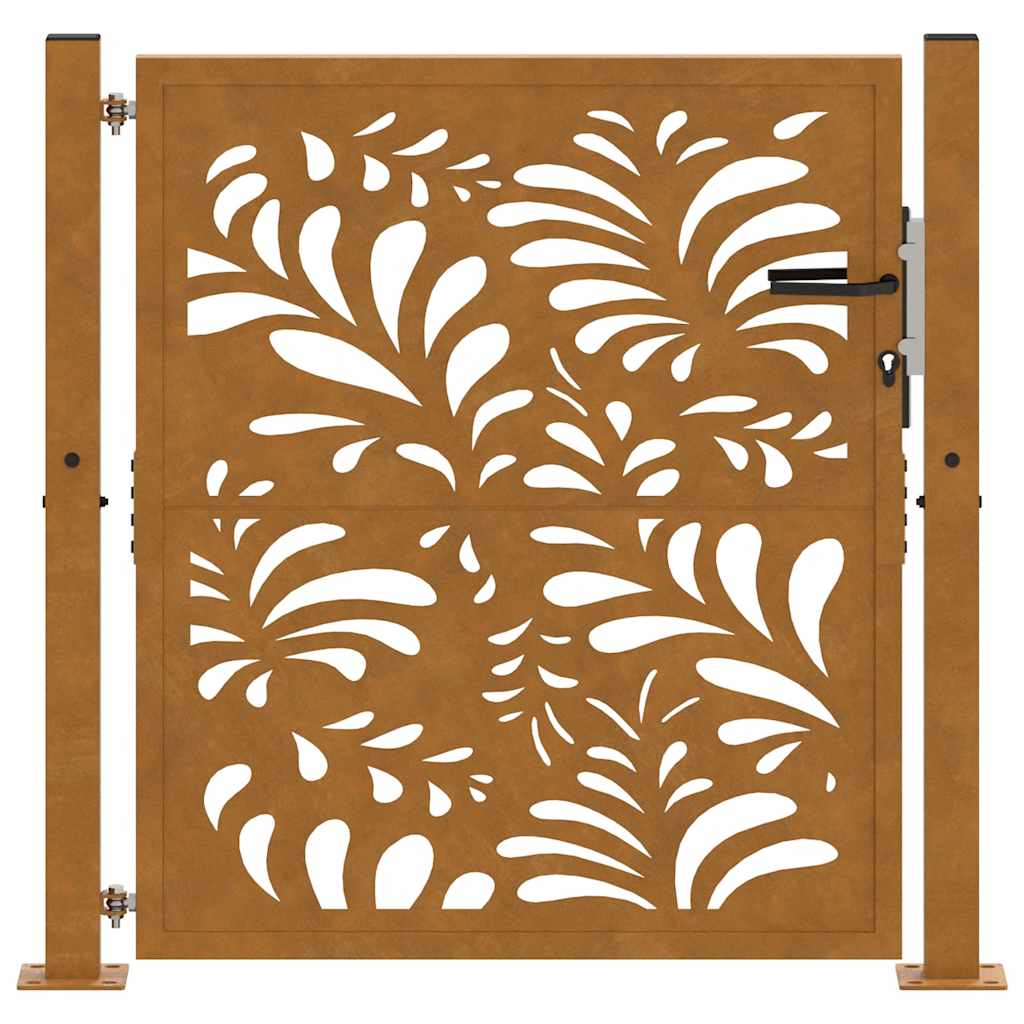Zahradní branka 105x105cm klimaticky odolný ocel design vlnek