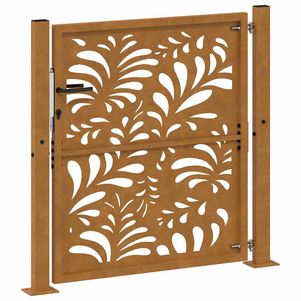 Zahradní branka 105x105cm klimaticky odolný ocel design vlnek