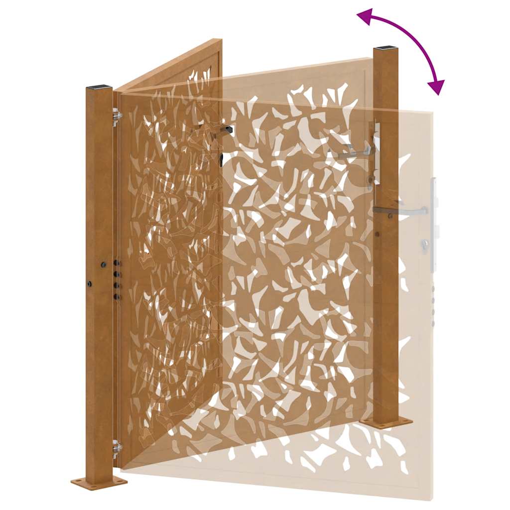 Zahradní branka 105x105cm klimaticky odolný ocel design vlnek