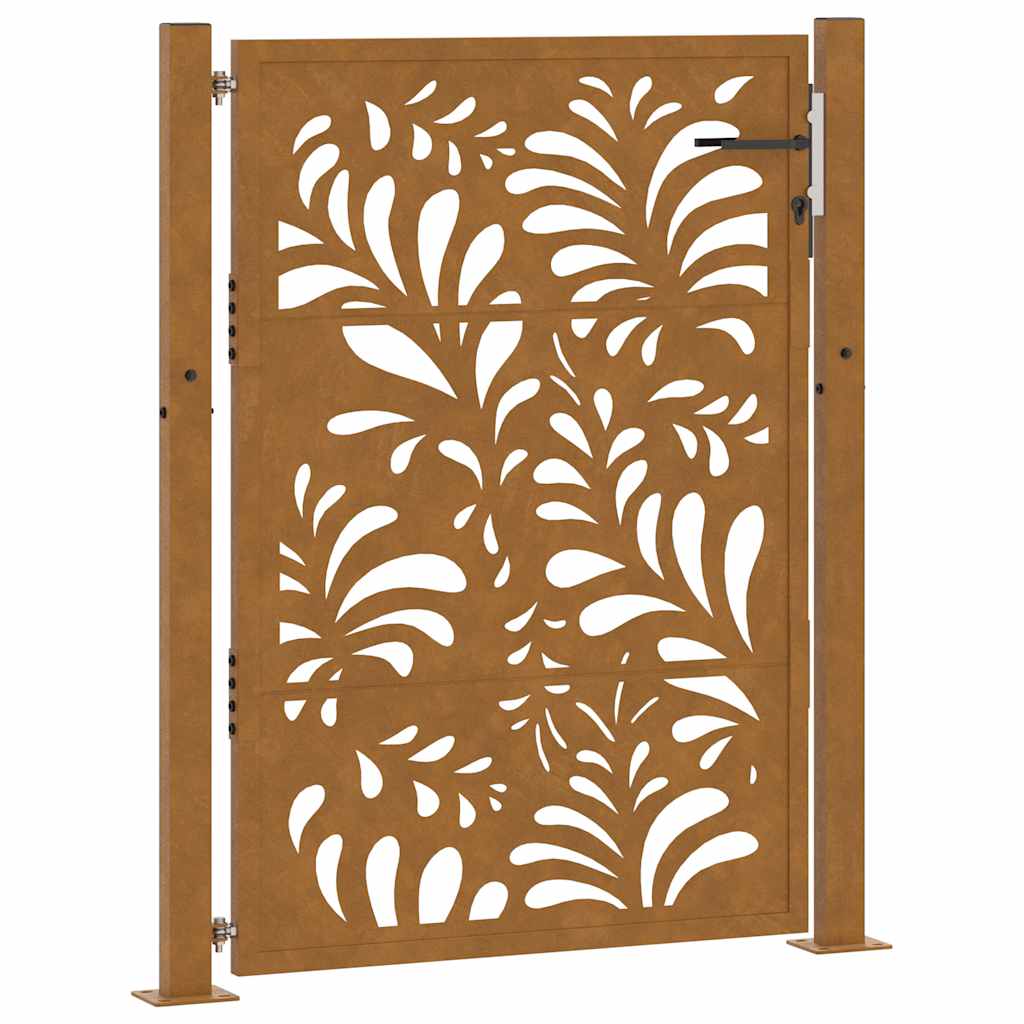 Zahradní branka 105x130 cm klimaticky odolný ocel design vlnek