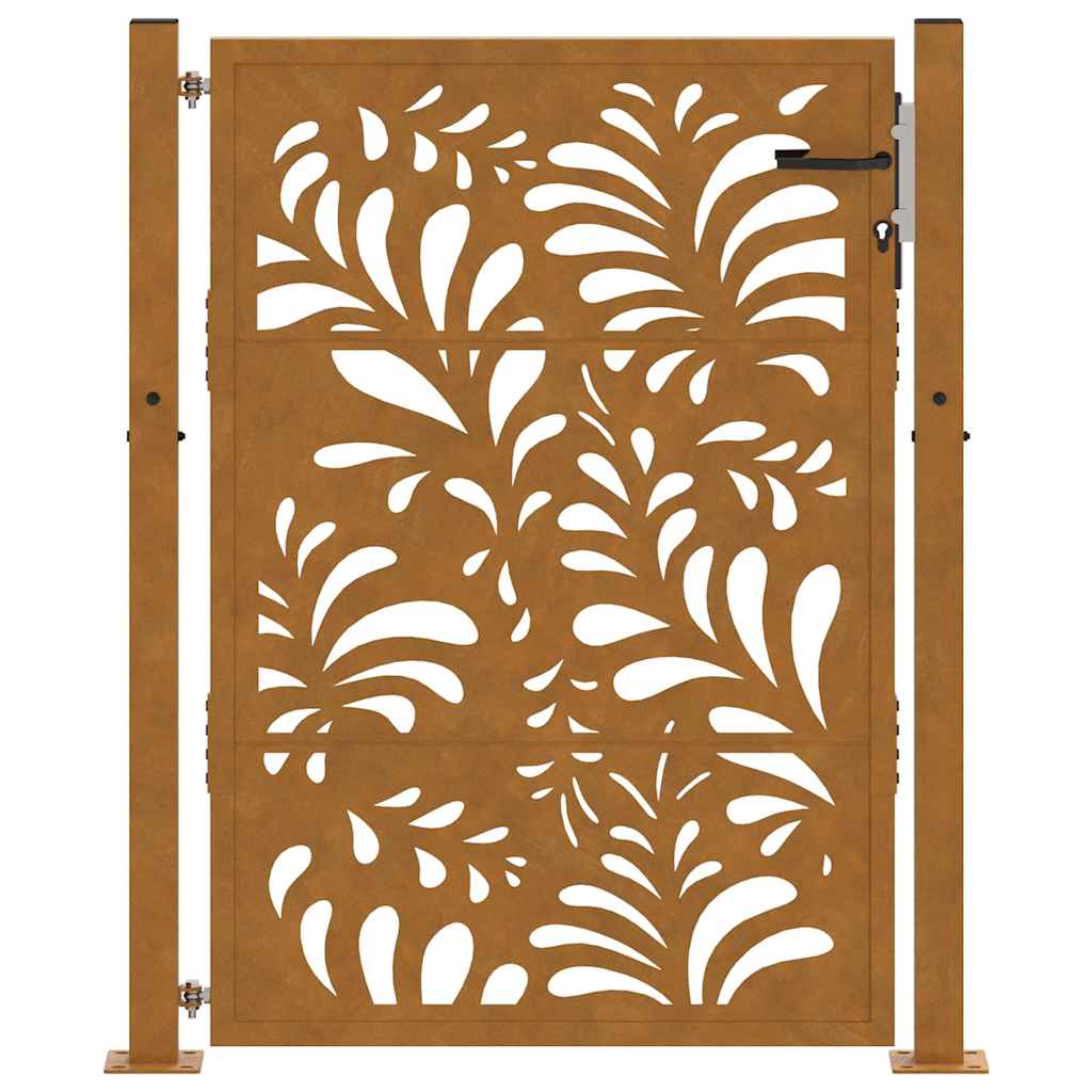 Zahradní branka 105x130 cm klimaticky odolný ocel design vlnek