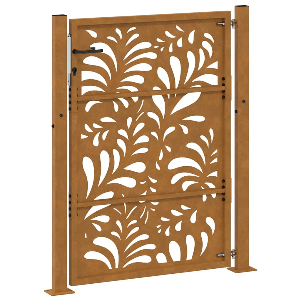Zahradní branka 105x130 cm klimaticky odolný ocel design vlnek