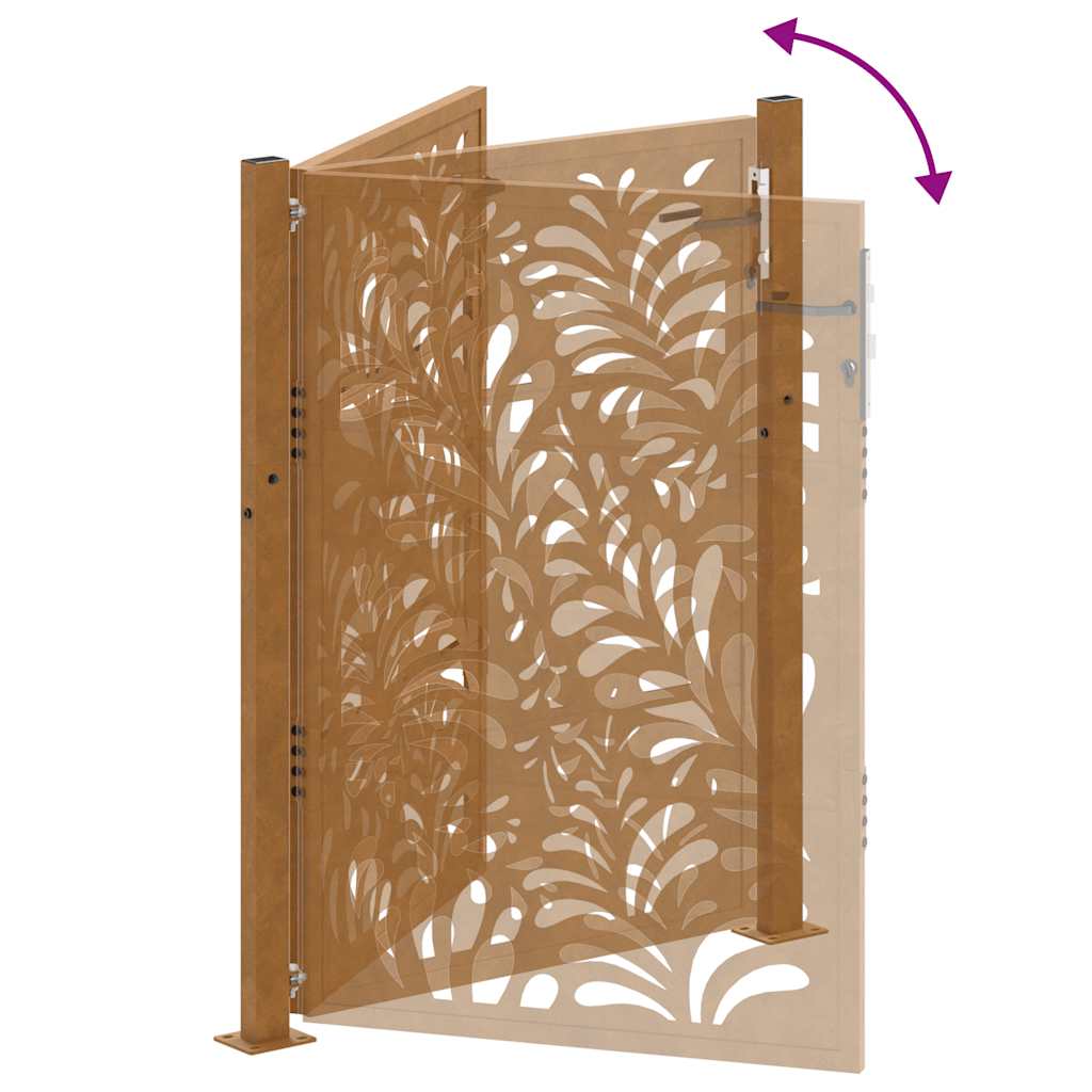 Zahradní branka 105x130 cm klimaticky odolný ocel design vlnek