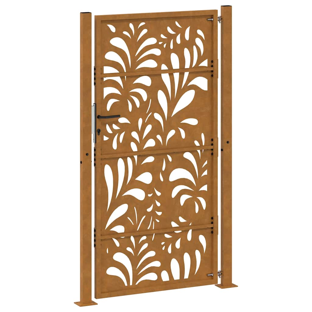 Zahradní branka 105x180 cm klimaticky odolný ocel design vlnek
