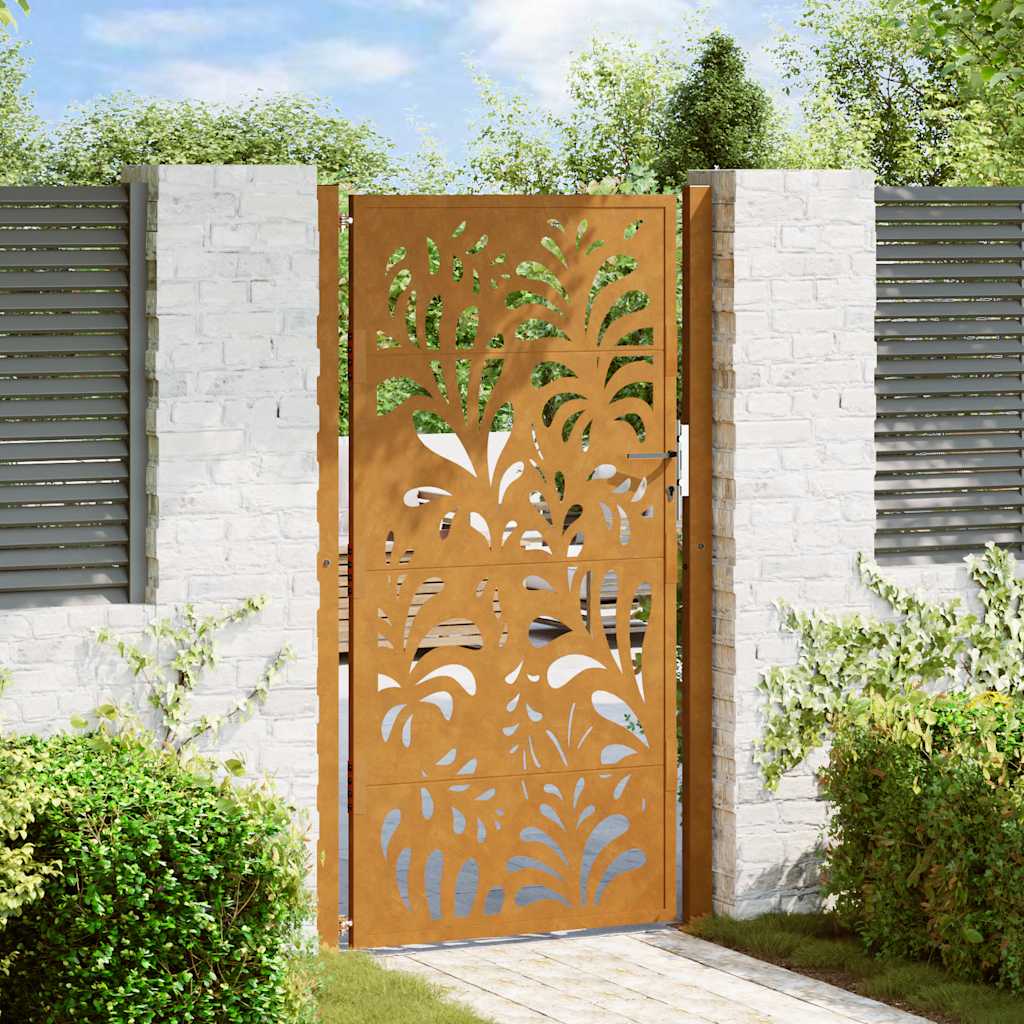 Zahradní branka 105x180 cm klimaticky odolný ocel design vlnek