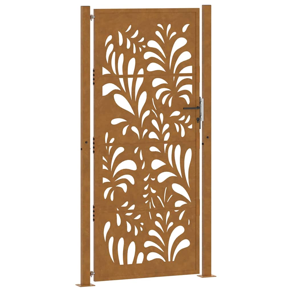 Zahradní branka 105x205 cm klimaticky odolný ocel design vlnek