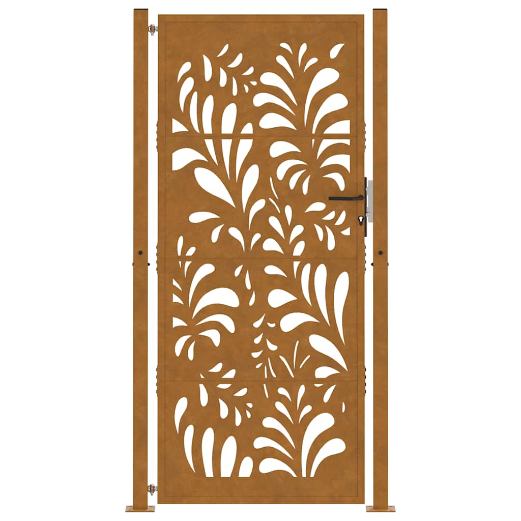 Zahradní branka 105x205 cm klimaticky odolný ocel design vlnek
