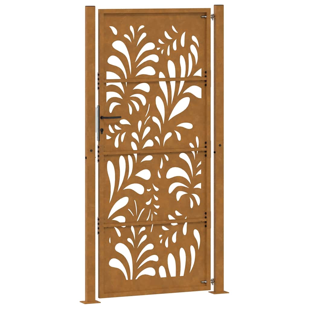 Zahradní branka 105x205 cm klimaticky odolný ocel design vlnek