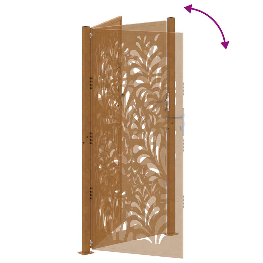 Zahradní branka 105x205 cm klimaticky odolný ocel design vlnek