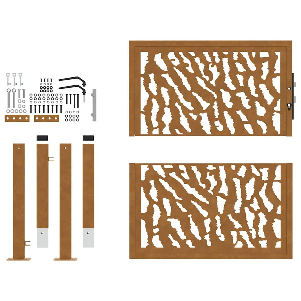 Zahradní branka 105x105cm klimaticky odolný ocel design stopový