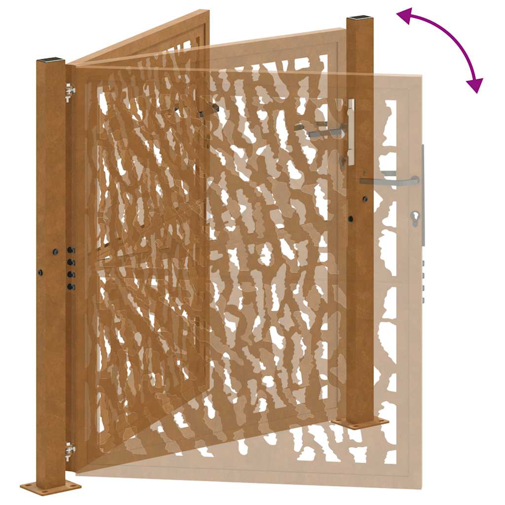 Zahradní branka 105x105cm klimaticky odolný ocel design stopový