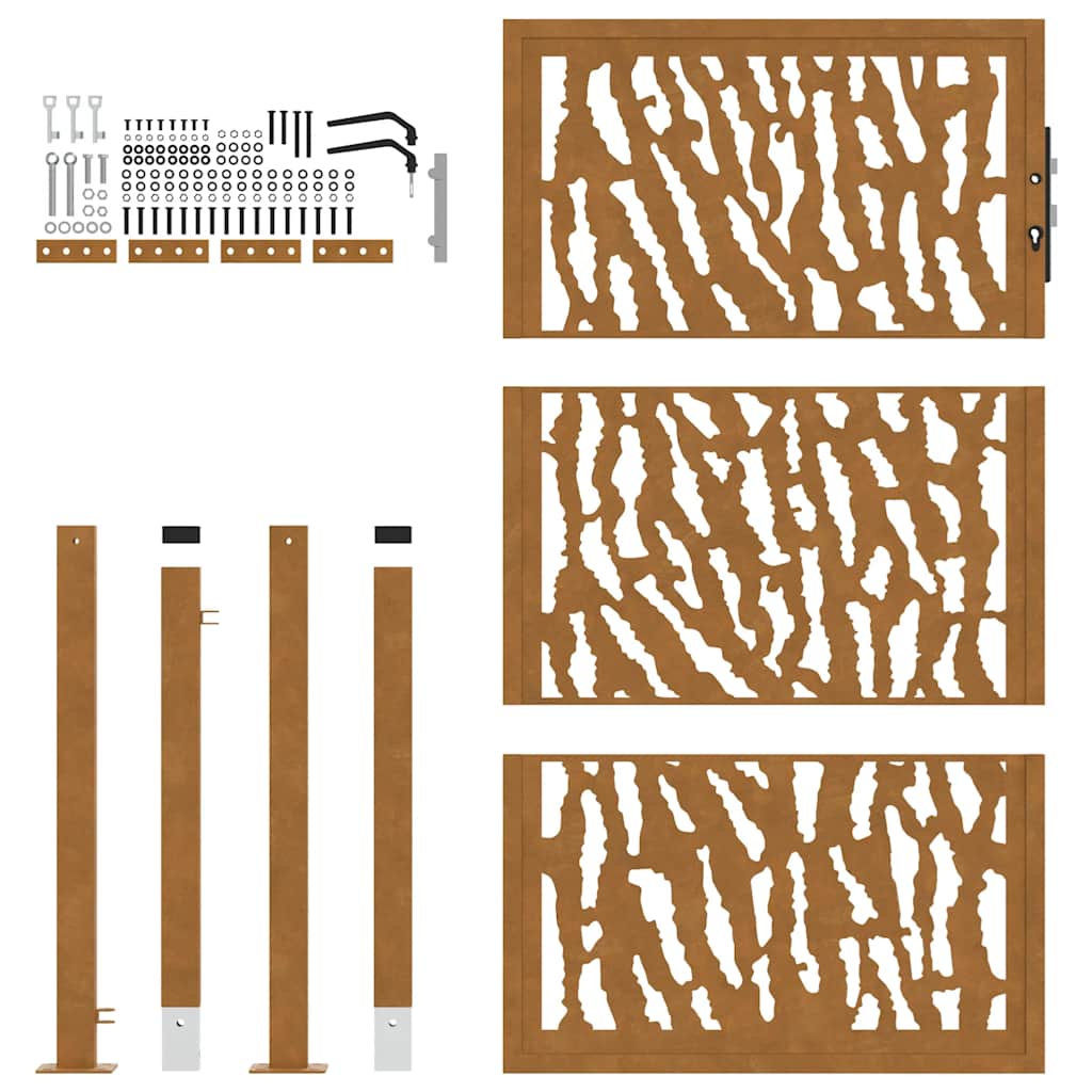 Zahradní branka 105x155cm klimaticky odolný ocel design stopový