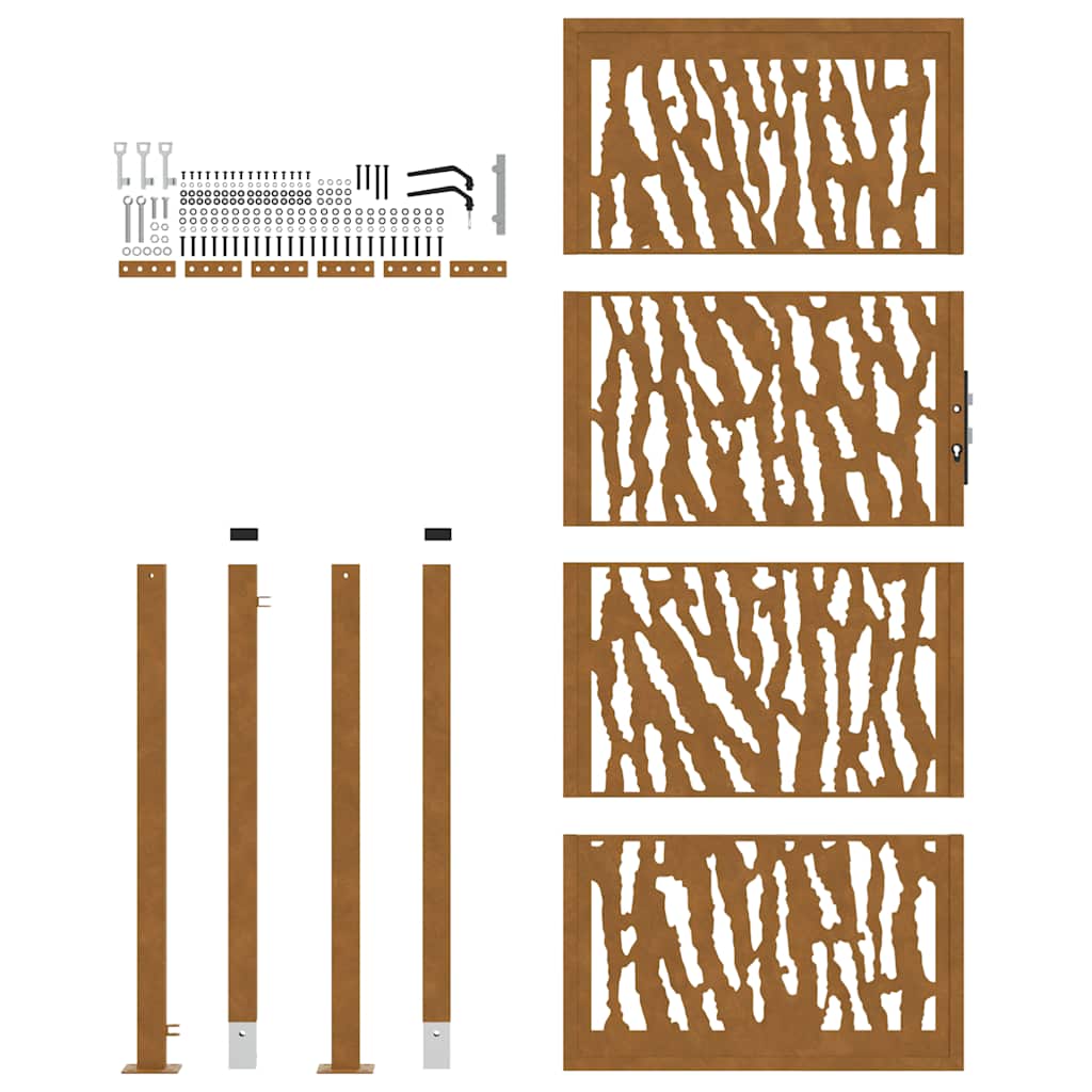 Zahradní branka 105x205cm klimaticky odolný ocel design stopový