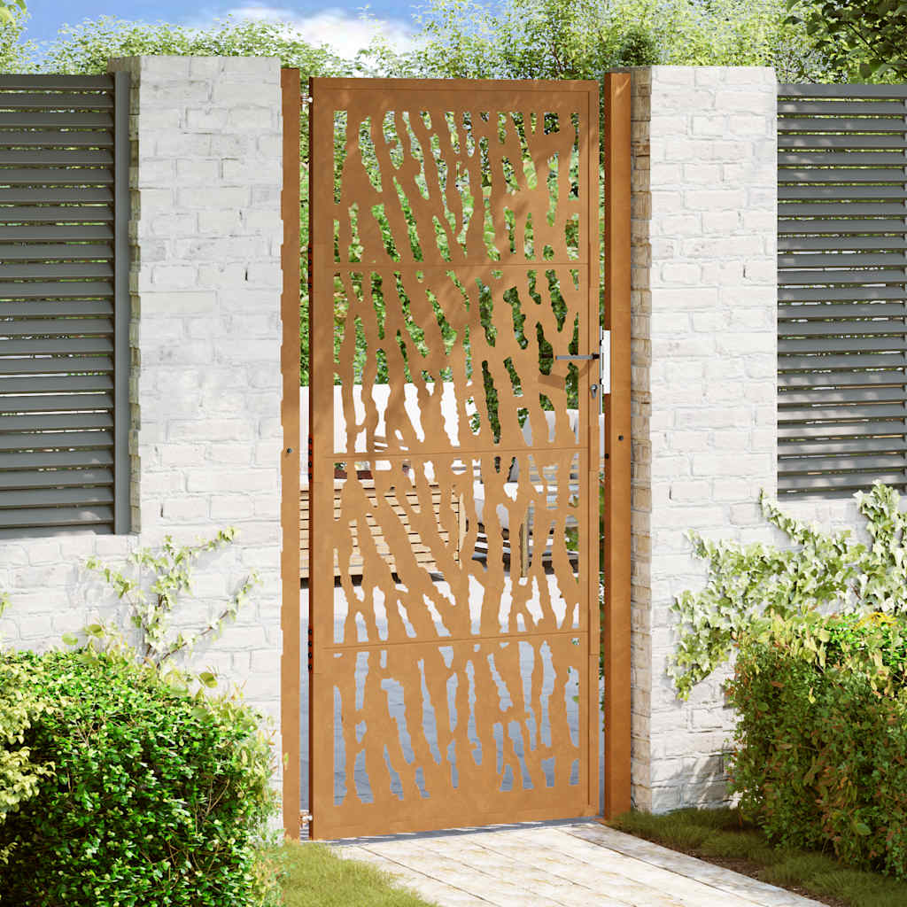 Zahradní branka 105x205cm klimaticky odolný ocel design stopový