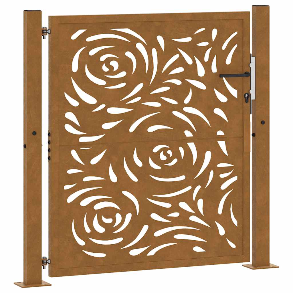 Zahradní branka 105x105cm klimaticky odolný ocel design plamene