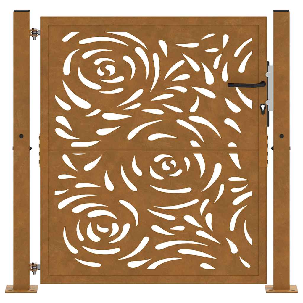 Zahradní branka 105x105cm klimaticky odolný ocel design plamene
