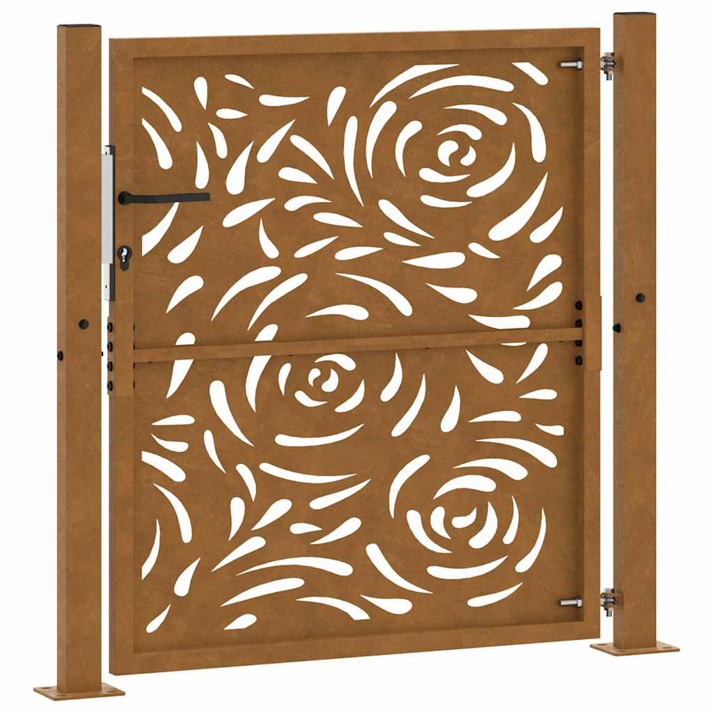 Zahradní branka 105x105cm klimaticky odolný ocel design plamene
