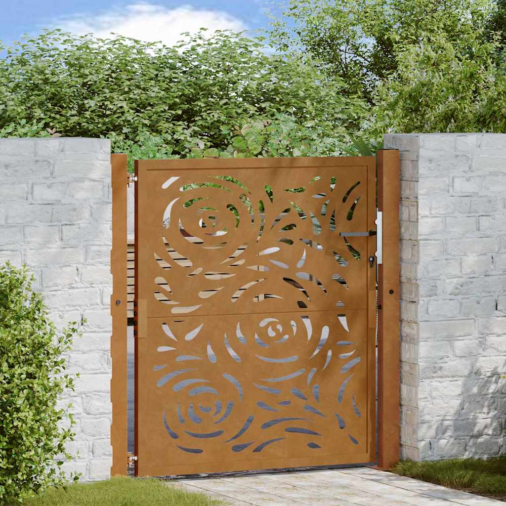 Zahradní branka 105x105cm klimaticky odolný ocel design plamene