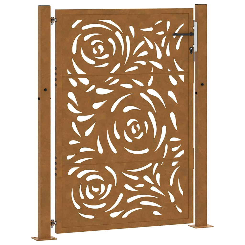 Zahradní branka 105x130 cm klimaticky odolný ocel design vlnek