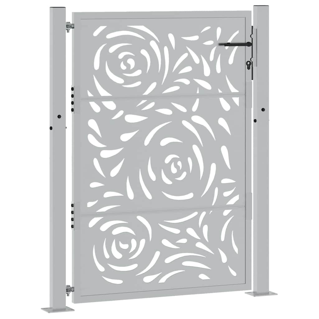 Zahradní branka 105x130 cm klimaticky odolný ocel design vlnek