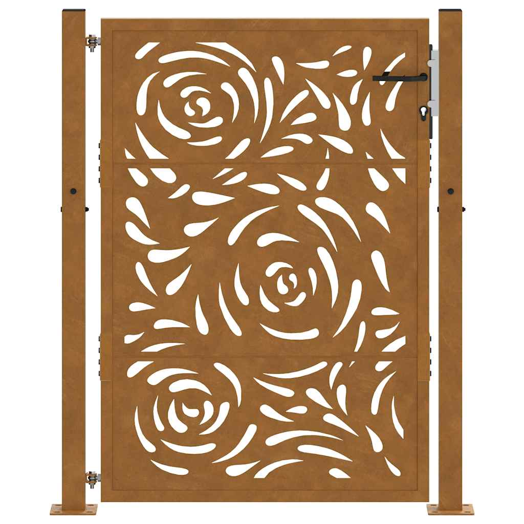 Zahradní branka 105x130 cm klimaticky odolný ocel design vlnek